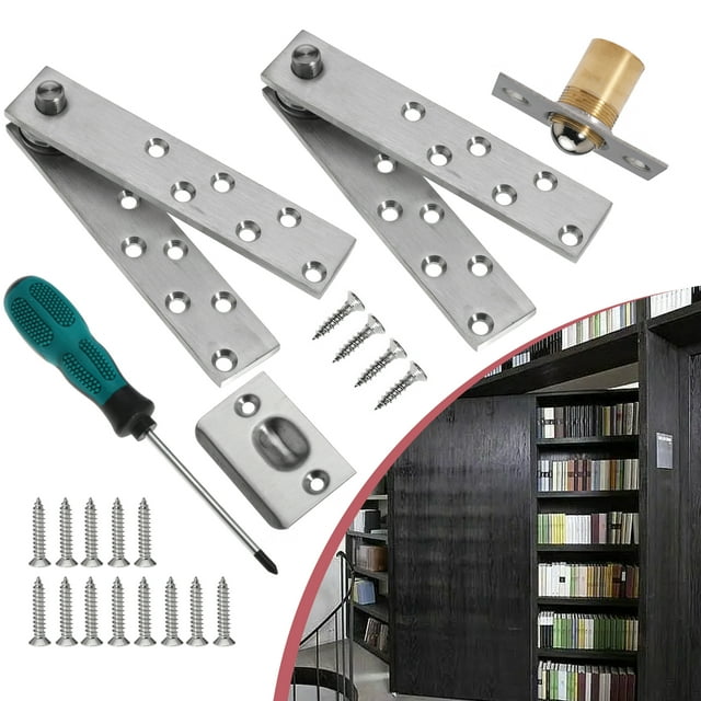 Door Pivot Hinges Invisible Pivot Hinge System for Wood Doors, Hidden Doors, Bookcases 300 lb