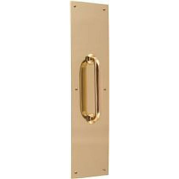 Door Plate Pull Polished Brass, 16 In. X 4 In.