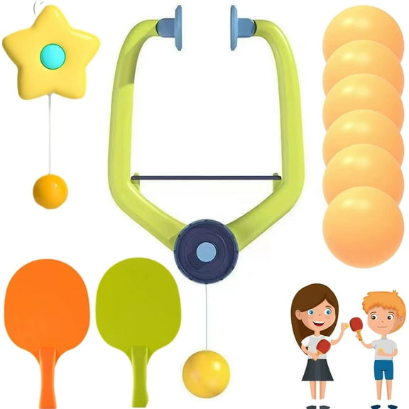 Door Plinking Game with 2 Racket and 4/6Balls, Adjustable P ing Pong Doorway Game, Hanging Table Tennis Trainer Set for Daily Exercise, Enhanced Coordination