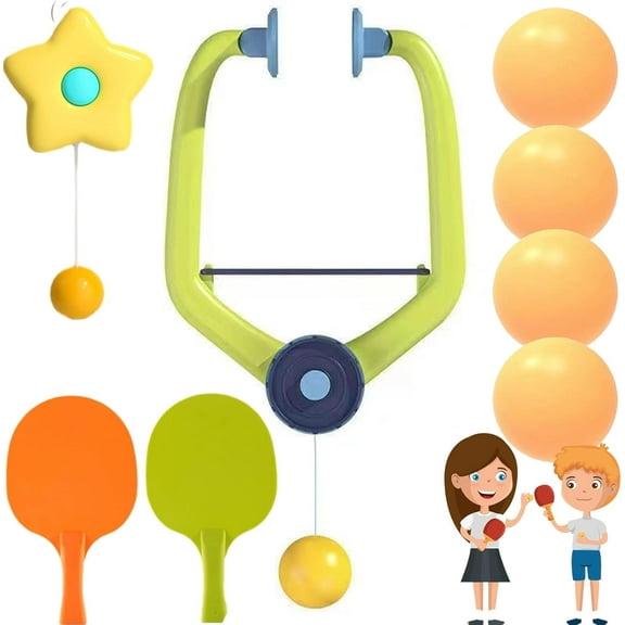 Door Plinking Game with 2 Racket and 4/6Balls, Adjustable P ing Pong Doorway Game, Hanging Table Tennis Trainer Set for Daily Exercise, Enhanced Coordination