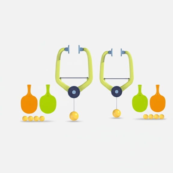 Door Pong Game Set, Hanging Table Tennis Trainer Set for Indoor Portable Ping Pong Training Set Adjustable Self-Training Device,2PCS