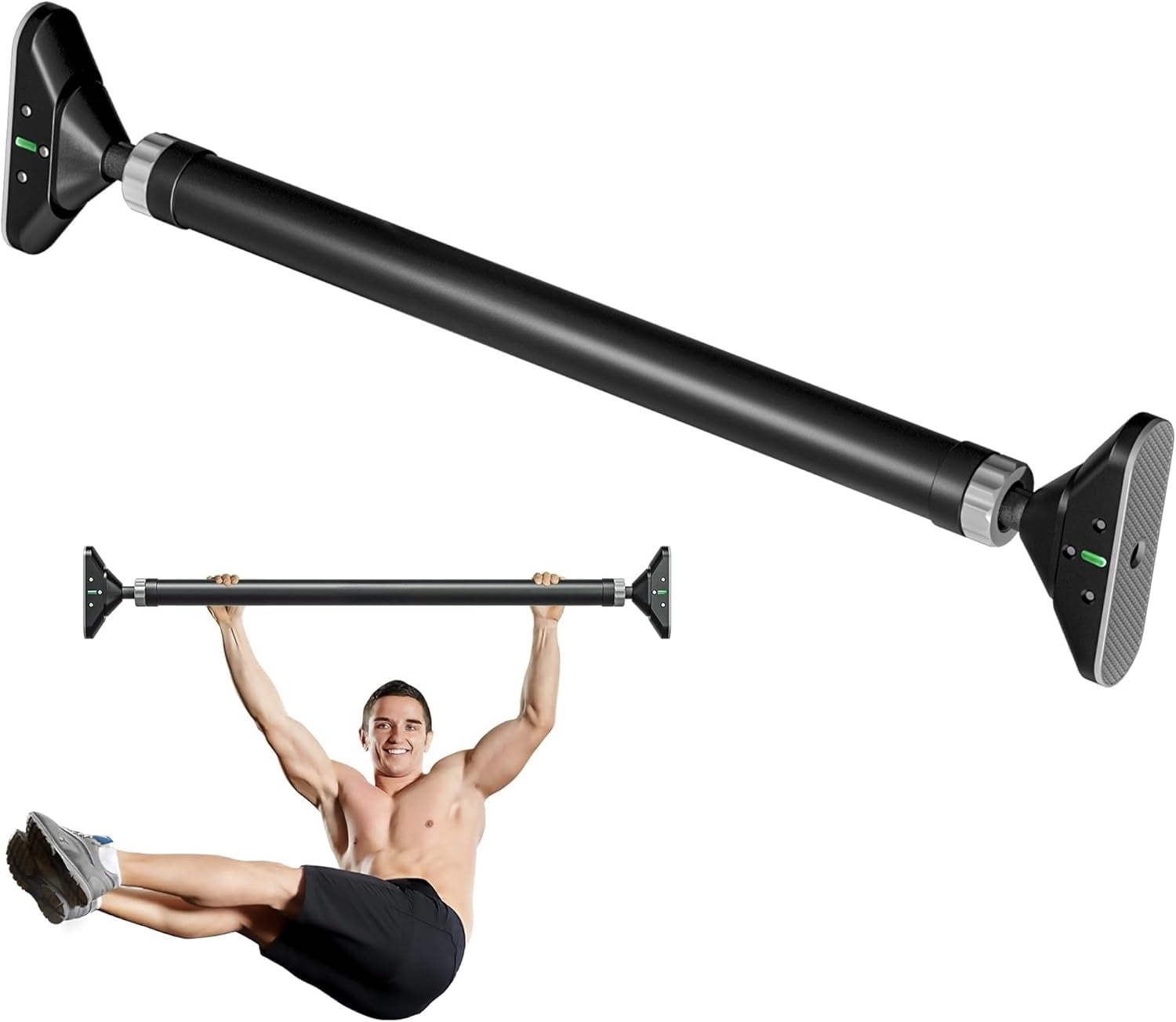 Door Pull Up Bar Doorway Frame Chin Up Bar from 28.3in-38.2in,No Screws,Home Gym Upper Body Workout Fitness Equipment,Exercise Hanging Bar Portable,Non-slip Secure Grip,440 LB