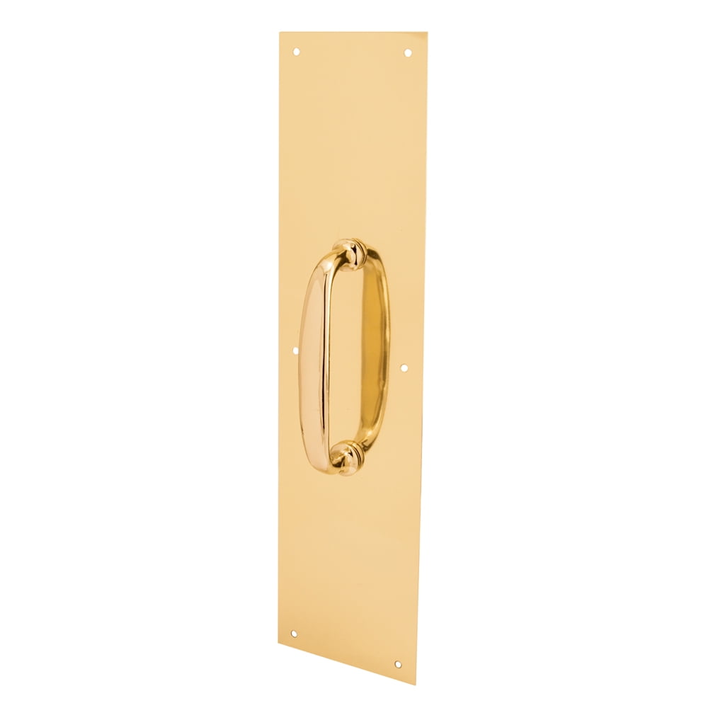 Polished Brass 16" Door Pull Plate with Handle