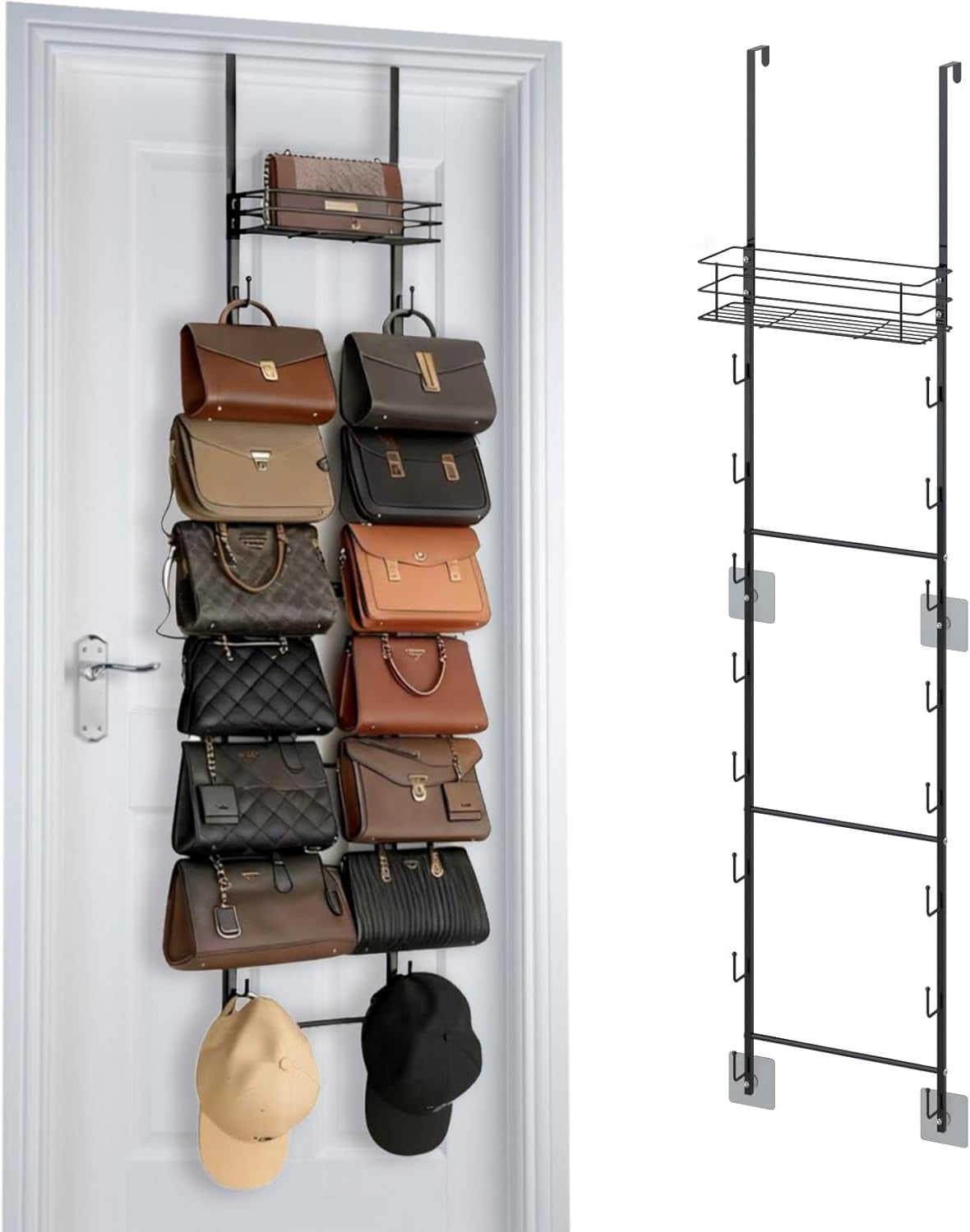 Over The Door Purse Organizer, Hanging Purse Storage Rack Wall Mounted ...