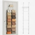 thumbnail image 1 of Over the Door Purse Organizer - Wall Mounted Handbag Organizer with 16 Hooks and Metal Basket, Hanging Purse Storage Rack Holds up to 16 Bags, Bag Rack Can Use As 1/2 Part, for Door, Closet, 1 of 18