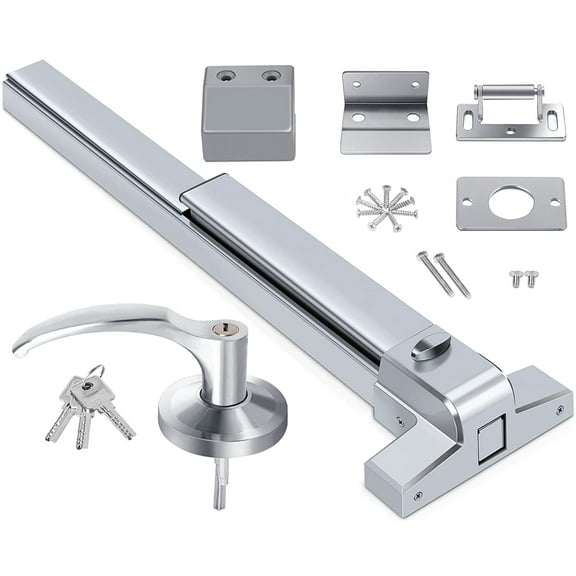 Door Push Bar Panic Exit Device Doors Lock Panic Bar Door Hardware UL Listed Aluminum Made Emergency Hardware Door Bar Lock with Roller Latch Emergency Panic Bars for Exit Door