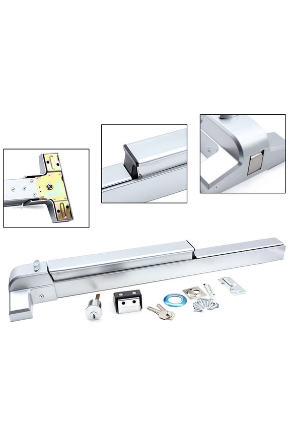 Door Push Bar Panic Safety Exit Lock Device Heavy Duty Commercial Rim Hardware Latches
