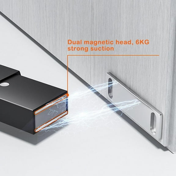 Door Push To Open Magnetic Black Cabinet-Catch Heavy Duty Latch Touch Diy