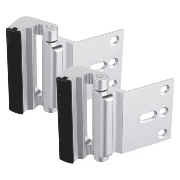 Door Reinforcement Lock, 2 Pack Home Security Door Lock, with 3 Inch Stop Withstand 800 lbs of Force, with 8 Screws, for Inward-Opening, Aluminum Alloy, Add Extra High Security to Your Home