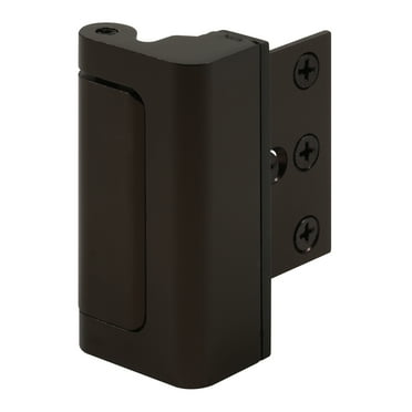 Door Reinforcement Lock, 3 in. Stop, Aluminum Construction, Bronze