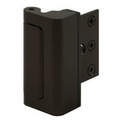 Door Reinforcement Lock, 3 in. Stop, Aluminum Construction, Bronze