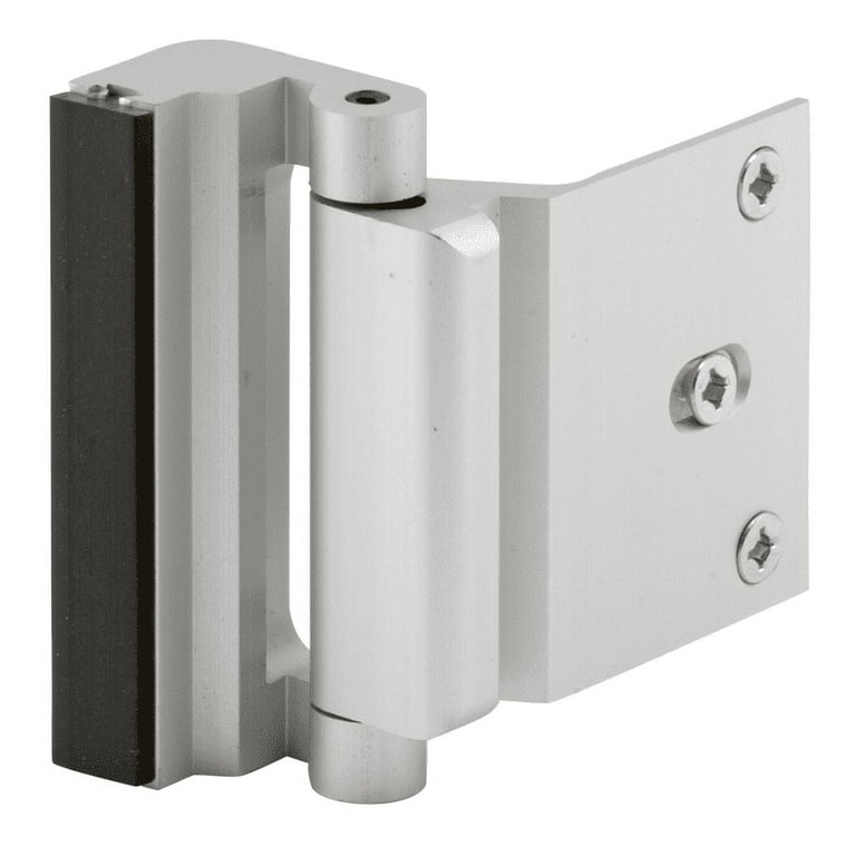 Door Reinforcement Lock, 3 in. Stop, Aluminum Construction, Satin Nickel Anodized Finish Door Reinforcement Lock, 3 in. Stop, Aluminum Construction, Satin Nickel Anodized Finish