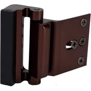 Door Reinforcement Lock with 4 Screws, Home Security Door Lock Stop for Toddler, Childproof Door Lock Night Lock Withstand 800 Lbs Brown