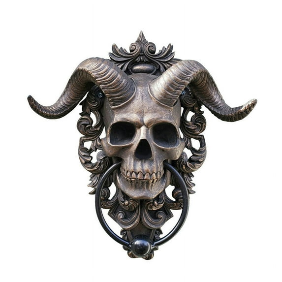 Door Ring Decoration Resin Ornament Punk Satan Skeleton Sheep's Head Wall Decoration Hanging Resin Crafts