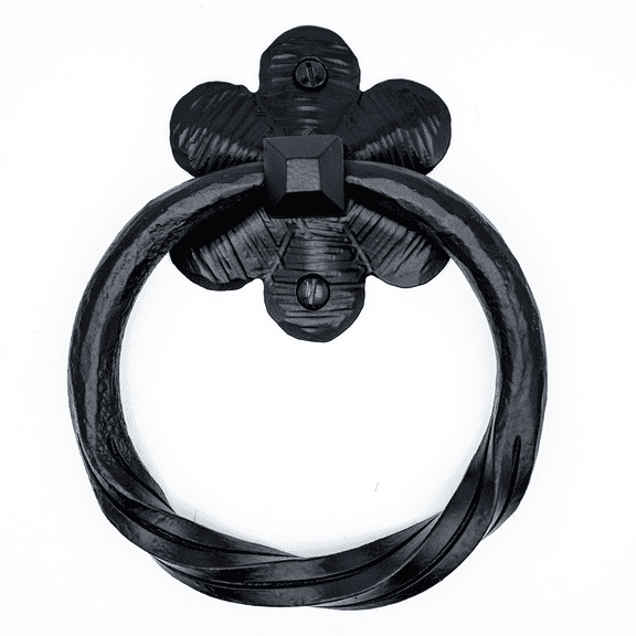 Door Ring Pull 4.5 inch Rustic Barn Door Handles Black Barn Door Handle Cast Iron Handle Shed Door Handle Gate Hardware Barn Door Pull Handle The Farmhouse Series by Borderland Rustic Hardware