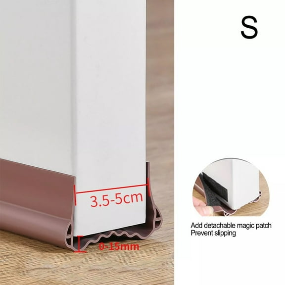 Door Seal Draught Excluder For Doors Sound Insulation Cold Protection Cuttable S Brown Smile Home