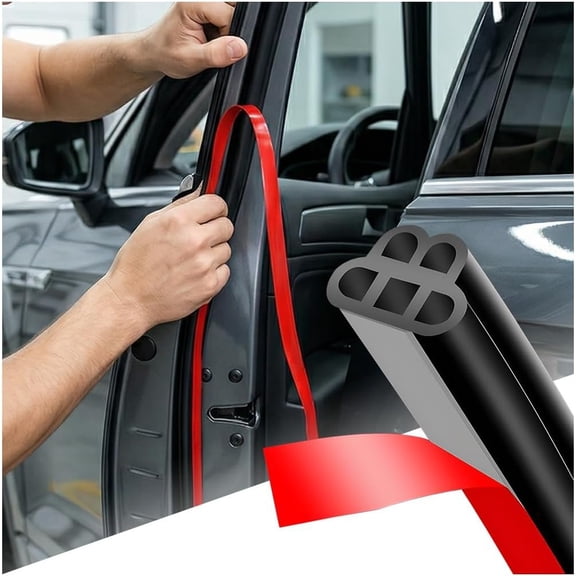 Door Seal Strip, 32.8 FT Soundproof Windproof Windows Trunks Weather Stripping, Self Adhesive Auto Door Tailgate Soundproofing Weatherstrip, for SUV RV