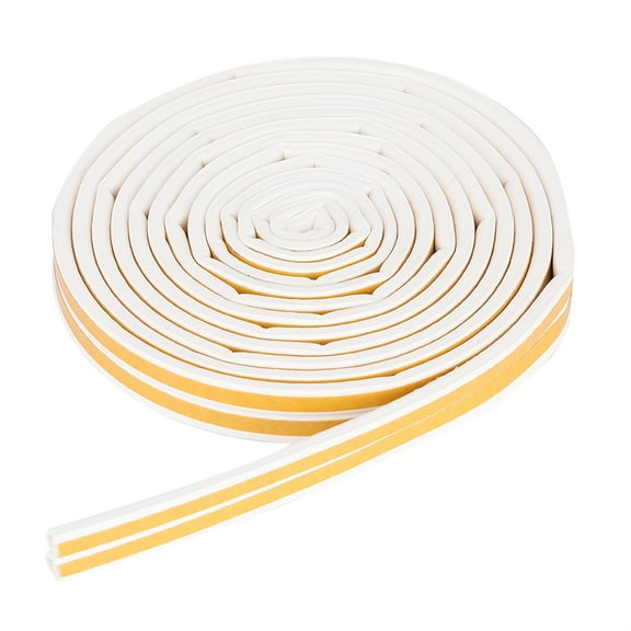 Rubber Weather Stripping - 5 Meters x 9mm x 6mm, Self-Adhesive for Door, Window, Bath, Wall, Kitchen, Toilet, Corner, Edge, White 1 Piece