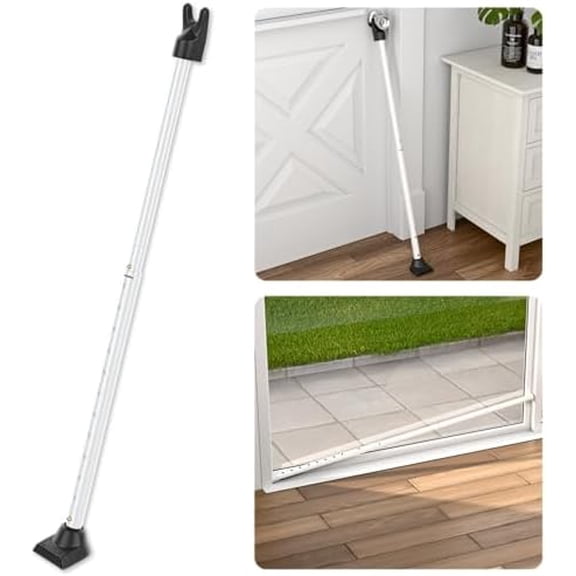 Door Security Bar & Sliding Patio Bar - Constructed of High Grade Iron - Great for Apartment Security, Hotel Safety, or Home Protection Door Stoppers