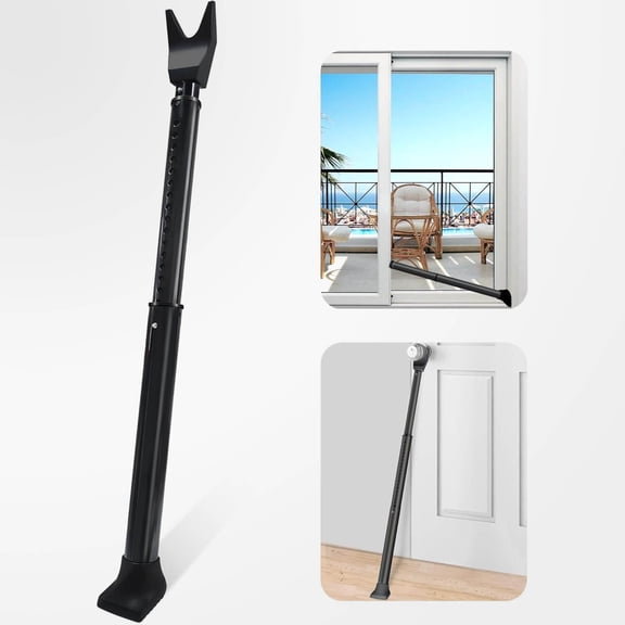 Door Security Bar & Sliding Patio Bar, Heavy Duty Adjustable Jammer for Home, Apartment, Travel