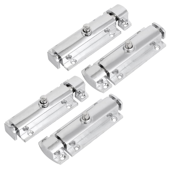 Door Security Press Button Spring Loaded Automatic Latch Bolt 4Pcs