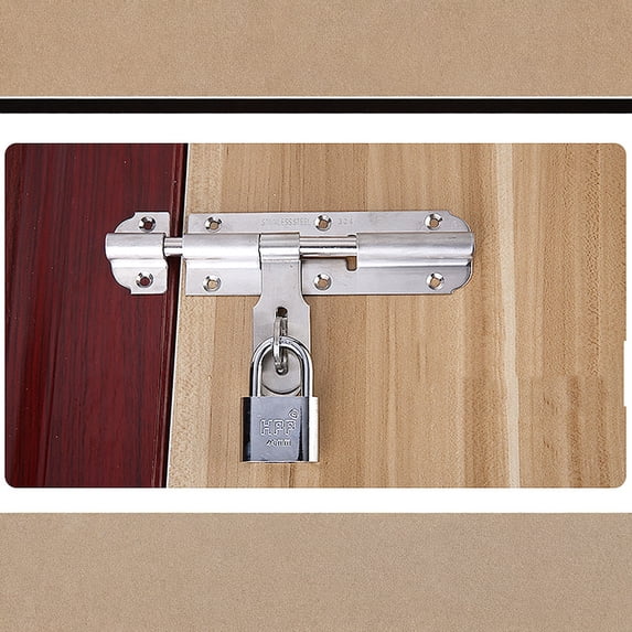 Door Security Slide Latch Lock, Keyless Entry Door Lock, Thickened Stainless Steel Sliding Door Lock, Easy to Install Gate,8 in