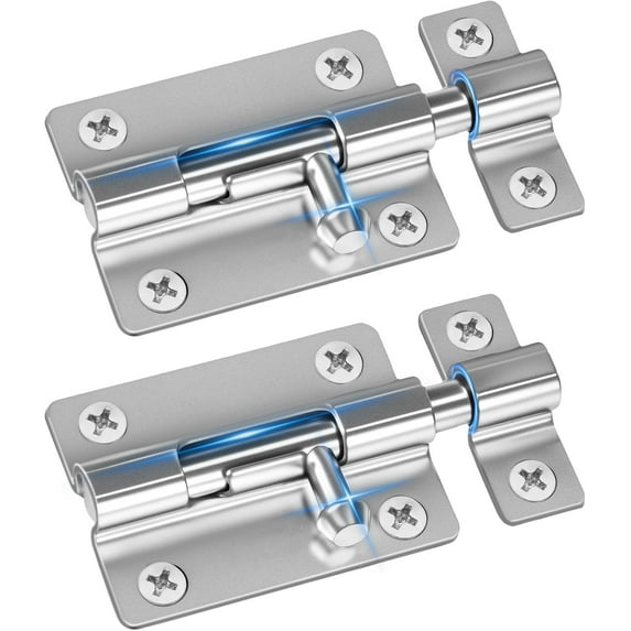 Door Security Slide Latch Lock with 12 Screws , 2 Pack Keyless Entry ...