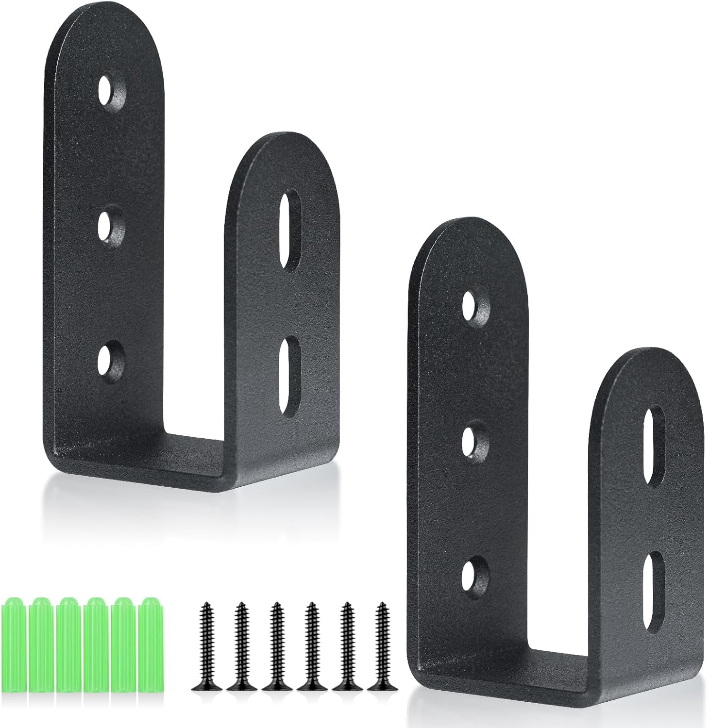 Door Security bar , Heavy Duty Door Barricade Brackets for 2 x 4 Lumber,Open Bar Holder Steel U Bracket fit for Indoor,Outdoor Door Security(2 Pack)