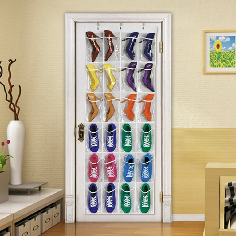 12 Pocket Hanging Shoe Storage Bag - Multicolor