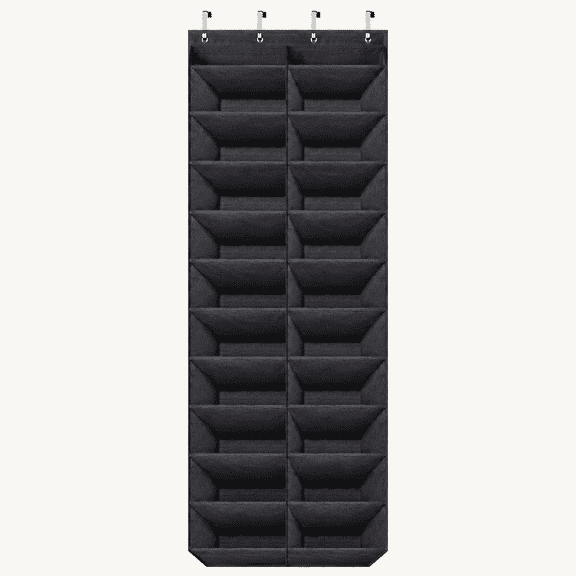 Over the Door Shoe Organizer for Closet 20 Extra Large Deep Pockets Hanging Shoe Rack for Door 10-Tier Heavy Duty Shoes Storage Hanger Fits Size 15 Sneakers, Boots, Heels, Black