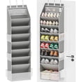 thumbnail image 1 of Over the Door Shoe Organizer, Hanging Closet Shoe Storage with Large Deep Pockets, 8-layer shoe shelf, Fits 16–24 Pairs of Sneakers, Sandals, High heel, Boots, Gray, 1 of 8