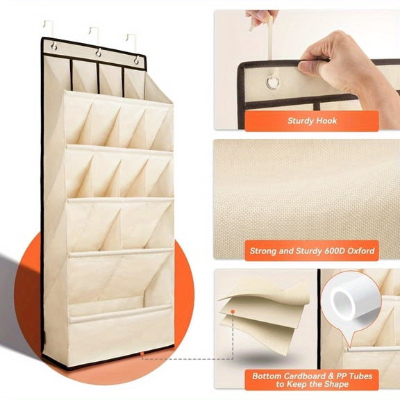 Door Shoe Rack,Over The Door Shoe Organizer, Hanging Shoe Organizer for Closet, Premium Clear Shoe Rack for Door, Shoes Hanger Organizers Storage Holder for Back of Door