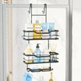 thumbnail image 1 of Over The Door Shower Caddy - 3 Tier Shower Shelves Hanging with Soap Holders, Large Capacity Shower Organizer with 6 Hooks, Bathroom Rack and Storage, Black, 1 of 4