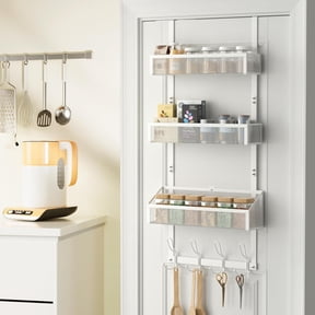 Over The Door Shower Caddy, Over The Door Hook Organizer with 12 Hooks & 3 Mesh Baskets – Space-Saving Towel Rack & Storage Hanger for Bathroom, Kitchen, Bedroom, No Drill Door Hooks, White