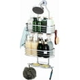 thumbnail image 1 of Over the Door Shower Caddy with Soap Holder and Hooks for Organizing Bathroom Essentials, Silver, 1 of 7