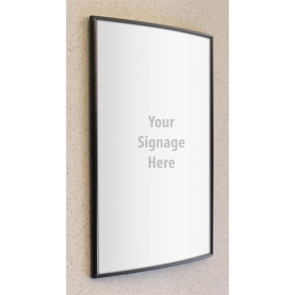 Door Sign to Display 8-1/2 x 11 Graphics, Black Anodized Aluminum Construction, Non  Protective Lens, Curved Convex Face Design, 1 Unit is Equal to 2 Frames