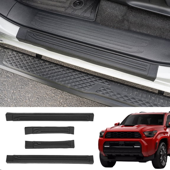 Door Sill Protector Compatible with 2025 2026 Toyota 4Runner Outer Step Protector Side Edge Step Guard Car Door Dust Shield Cover for 4 Runner Exterior Accessories (Outer 4PCS)