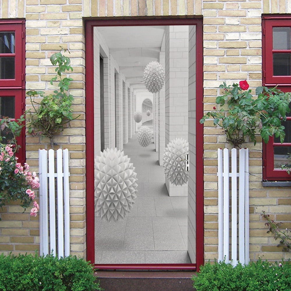 Door Sticker Modern 3D European Fashion Wallpaper Living Room Art Door ...