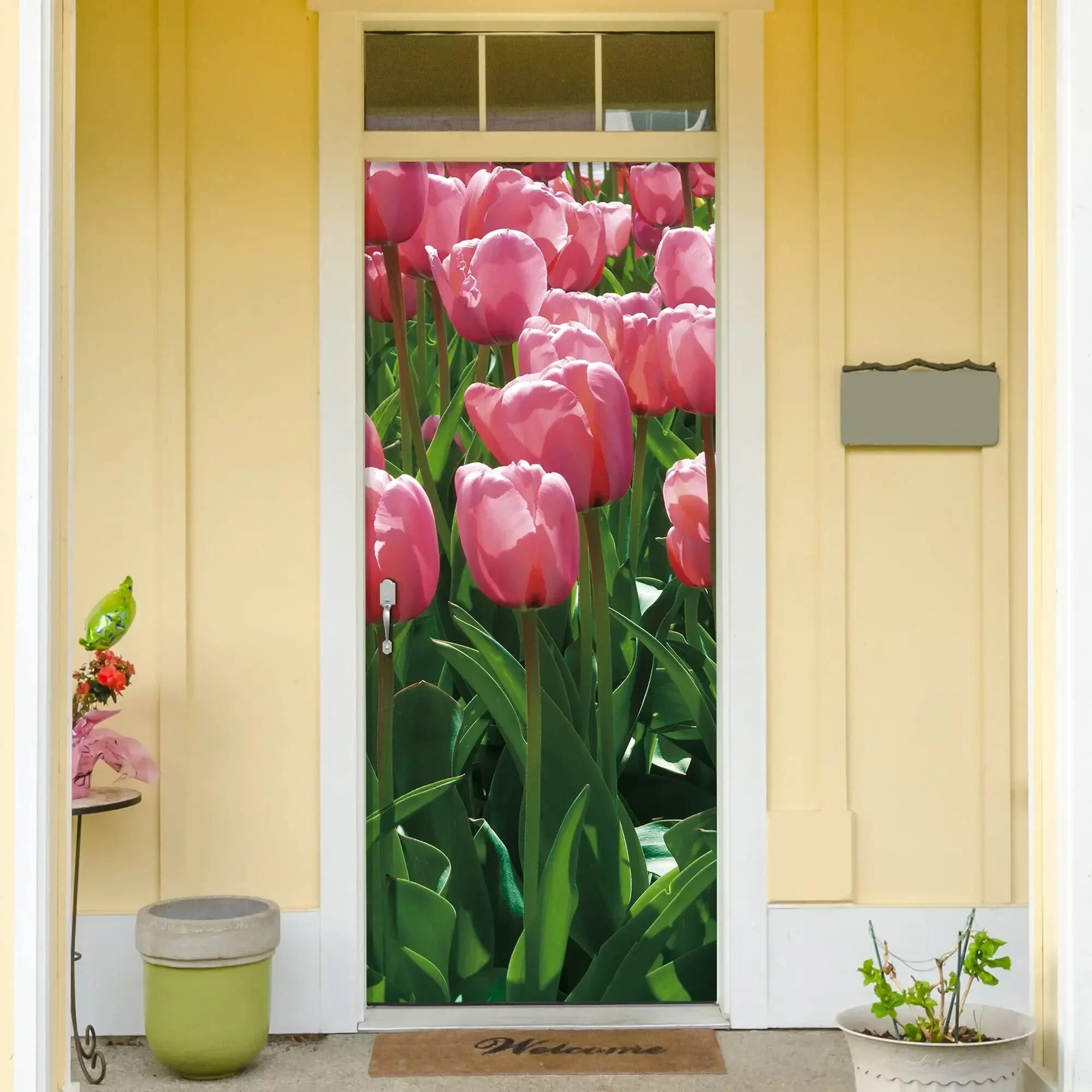 Door Stickers 3D Wallpaper Removable Classic Datura Art Mural Wardrobe