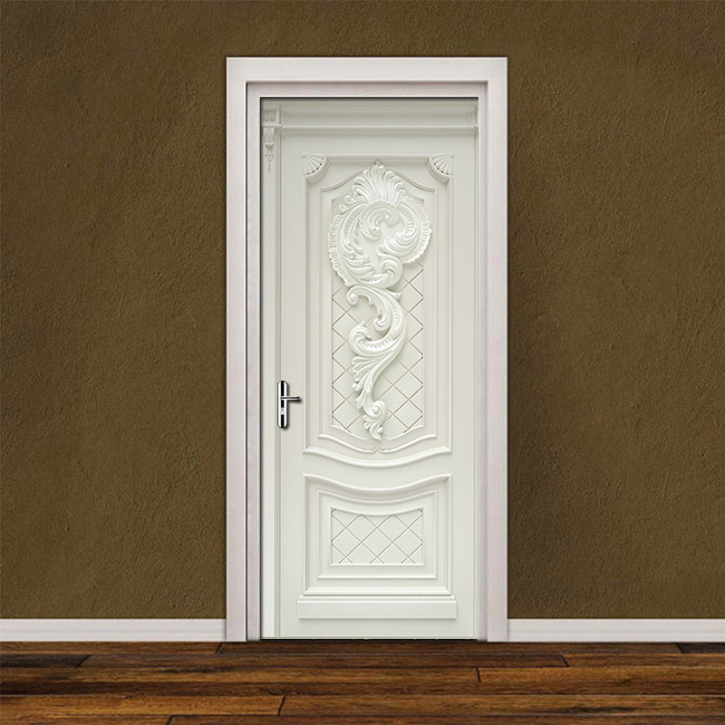 Door Stickers PVC Waterproof Living Room Bedroom Door Wallpaper Self