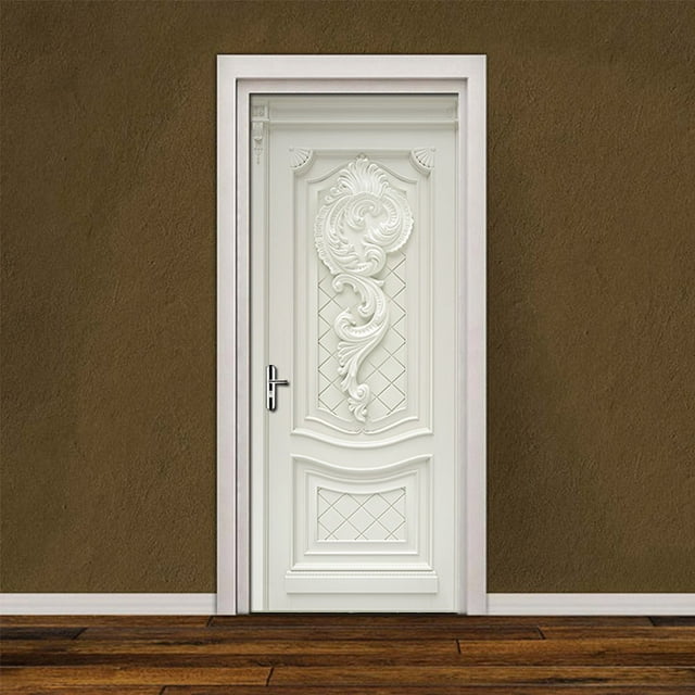 Door Stickers PVC Waterproof Living Room Bedroom Door Wallpaper Self