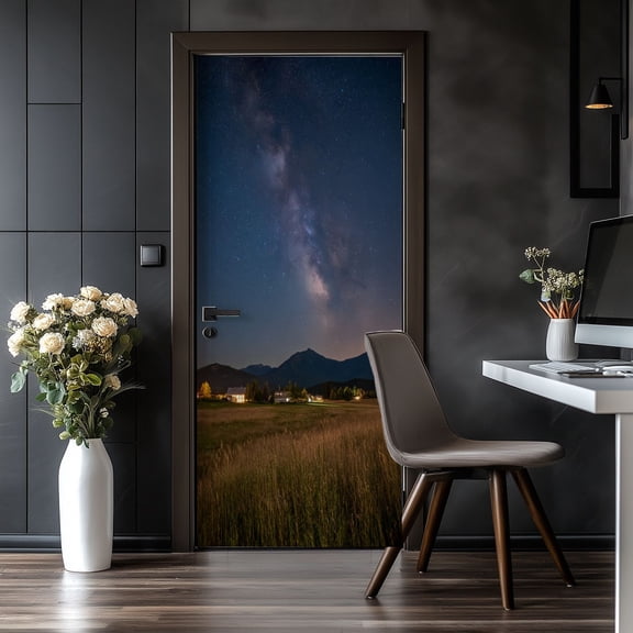 Door Stickers Peel and Stick Door Mural Empty blue night south new zealand Removable Wallpaper 30.3''x78.7'' Self-Adhesive Mural for Kitchen Living Room Bedroom Decor
