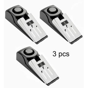 Door Stop Alarm, 3 Pack Door Stopper with 120DB Security Alarm, Door Security Devices for Home Travel, Black