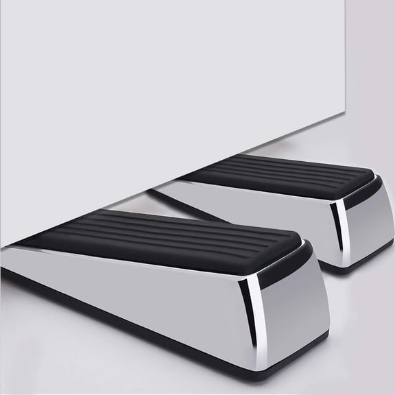 Metal Door Stop with Premium Rubber, Anti Slip Base for Secure Hold, Multi Surface Door Stop with Stronger Skirting, Hollow Design for Space Efficiency, Abrasion Resistant, Sturdy