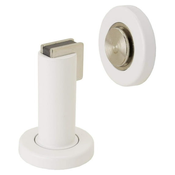 Door Stop Holder & Magnetic Catch - White, Modern Design
