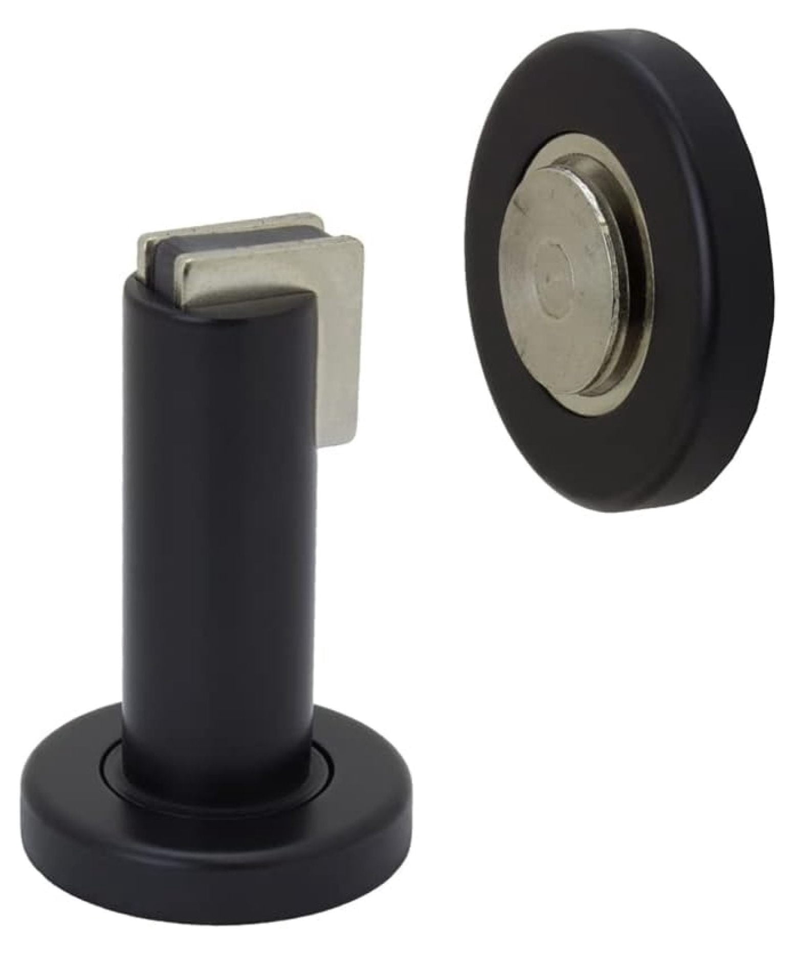 Door Stop Holder with Magnetic Catch - Black, Modern Design