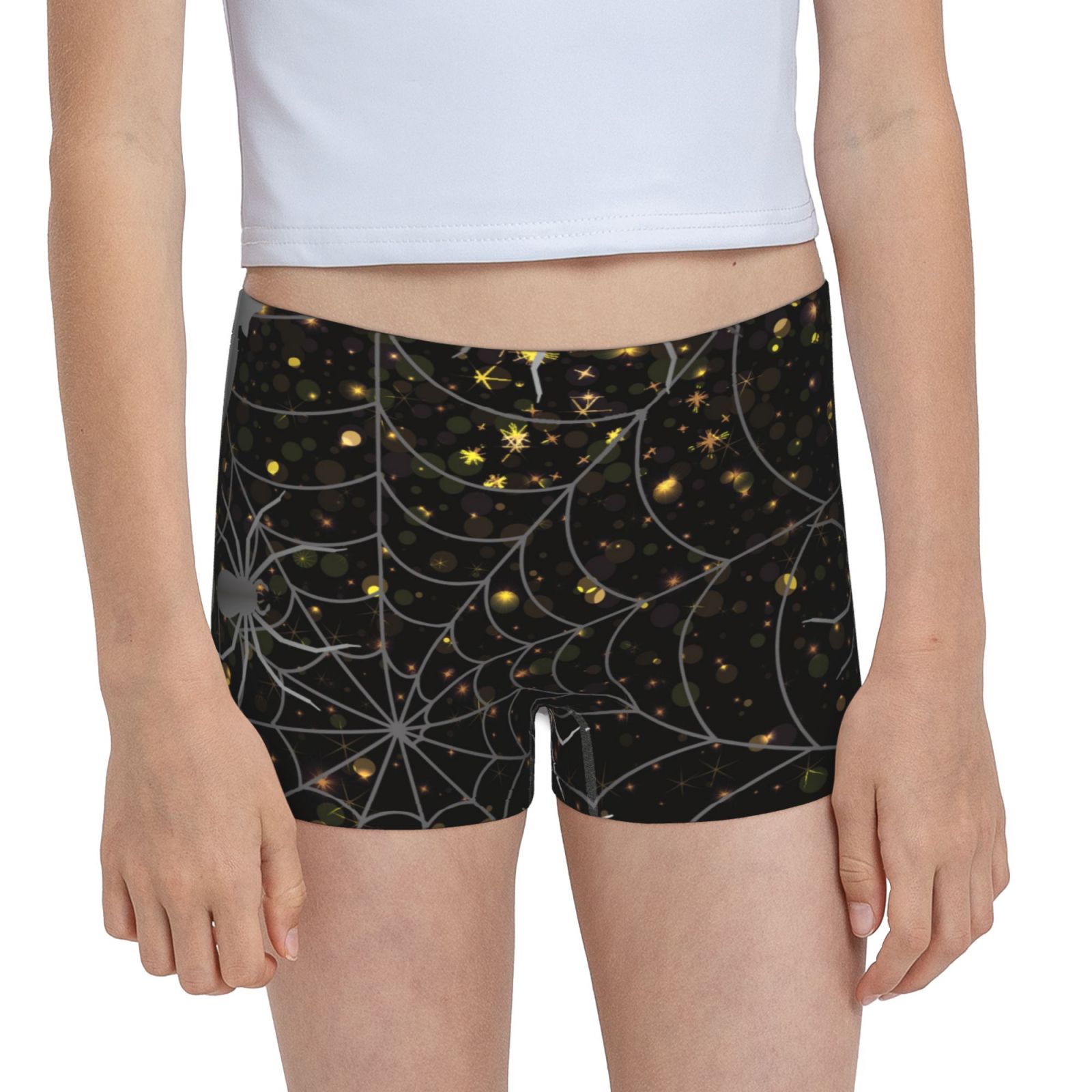 Easygdp Spiderweb Bats And A Spider Girls Hipster Cotton Underwear