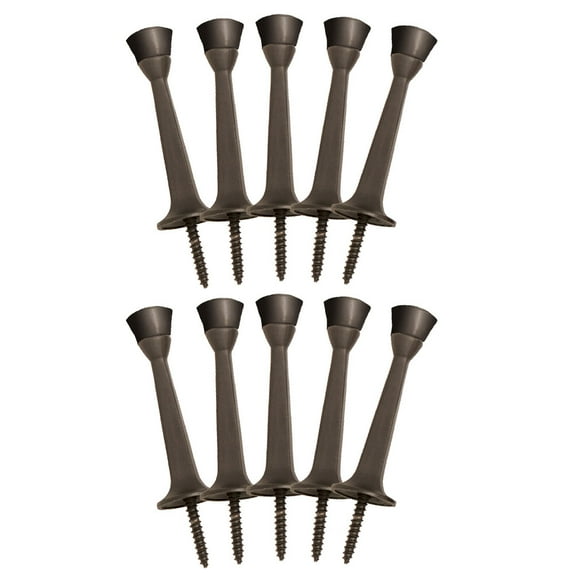 Design House Cast 10-Pack Steel Door Stop Wall Protector with Rubber Tip, Oil Rubbed Bronze