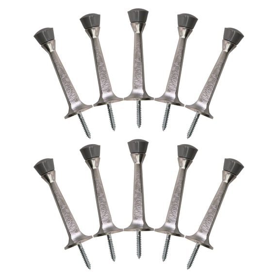 Design House Cast 10-Pack Steel Door Stop Wall Protector with Rubber Tip, Satin Nickel