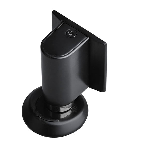 Door Stop Wedge, Matte Black, 1 Pack with Installation Tool, Adjustable Height Door Holder for Residential Commercial Interior Exterior Doors, Anti-Slip Floor Mounted